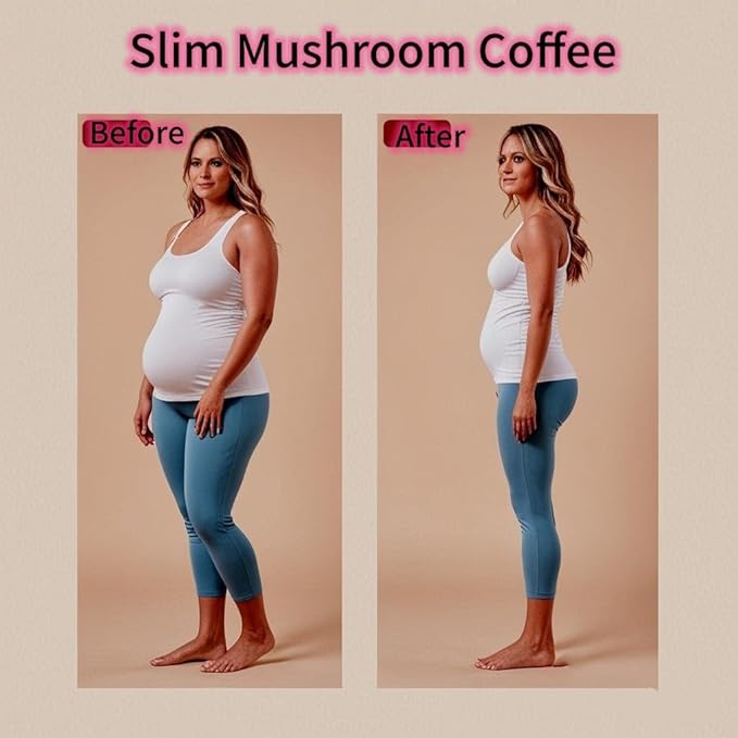 B BEWORTHS Mushroom Coffee, Slim Mushrooms Coffee Powder with Ashwagandha, Prebiotics, L-theanine, Lion's Mane, Reishi, Chaga, Turkey Tail, Mixed Arabica Instant Coffe for Focus, Immune & Gut Health