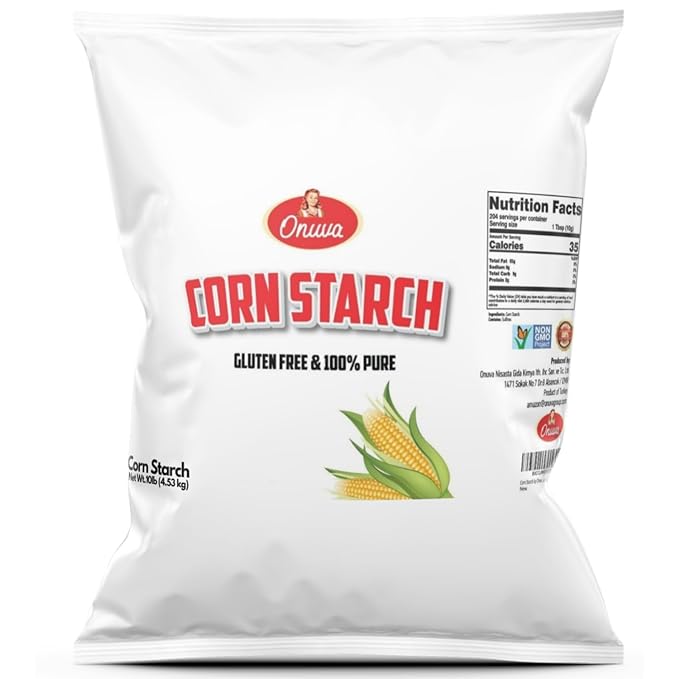 Corn Starch by Onuva - 10 lbs, (4,53 kg) - Gluten Free - Vegan - Thickener For Sauces, Soup, & Gravy