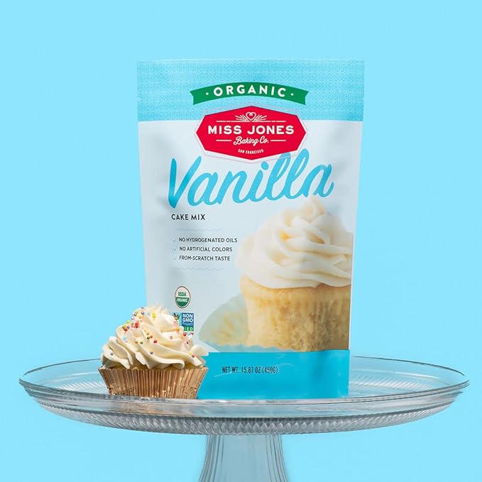 Miss Jones Baking Organic Yellow Cake and Cupcake Mix, Non-GMO, Vegan-Friendly, Moist and Fluffy: Vanilla (Pack of 6)