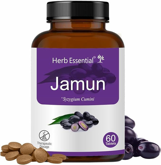 Jamun Seed Tablets 500mg (60 Count) Syzygium Cumini Seed Supplement Indian BlackBerry Tablets, Vegan, Additive-Free & Non-GMO Formula- 60 Count (Pack of 1)