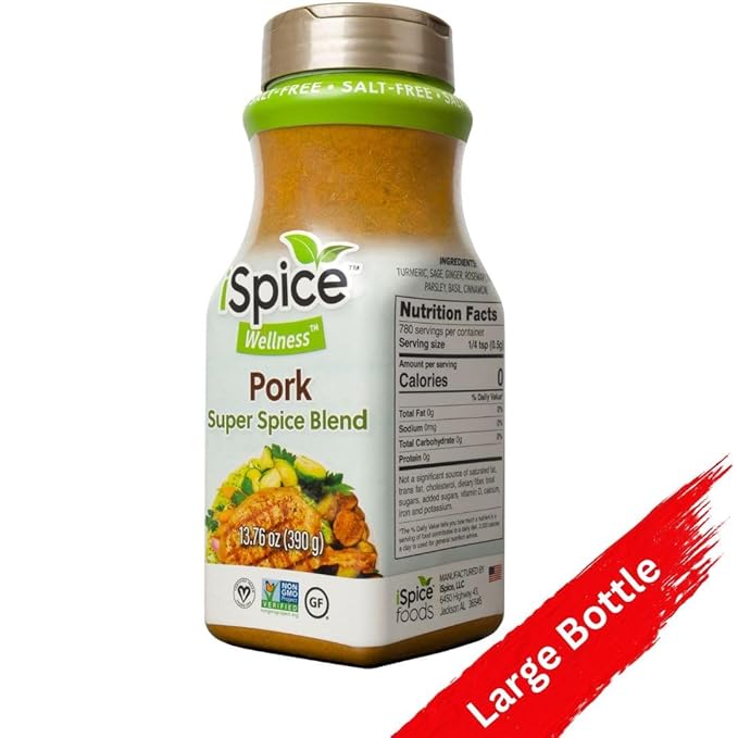 iSpice Blend| Pork Seasoning | 13.76 oz | Mixed Spice & Seasoning | Bulk Size | Halal | Kosher