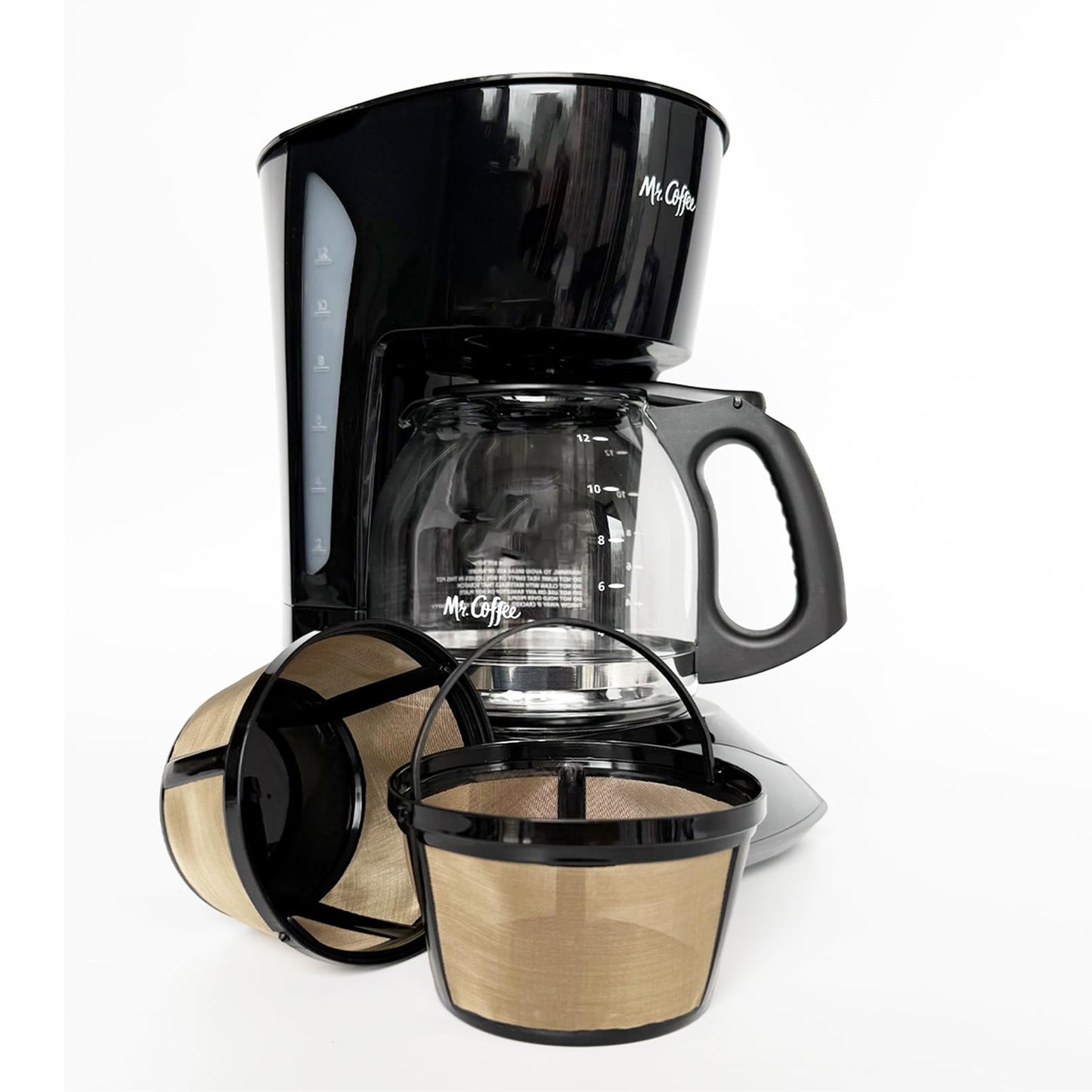 2-PACK Gold Reusable 8-12 Cup Basket Coffee Filter for Mr. Coffee Coffee Makers and Black & Decker