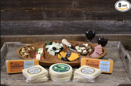Cheese Bros. "Sharp and Flavorful" Gift Box |Fresh from Wisconsin | Featuring Aged Cheddar, Fratello, Door County Duet | Perfect for Charcuterie Board and Food Gifting Idea