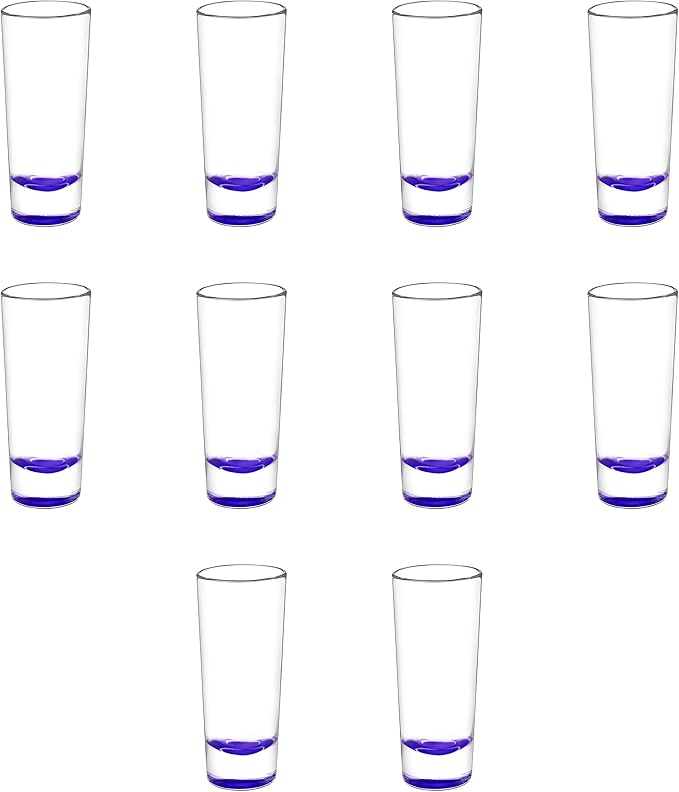 DISCOUNT PROMOS Cordial Shooter Shot Glasses 2 oz. Set of 10, Bulk Pack - Great for Birthdays, Parties, Indoor & Outdoor Events - Purple