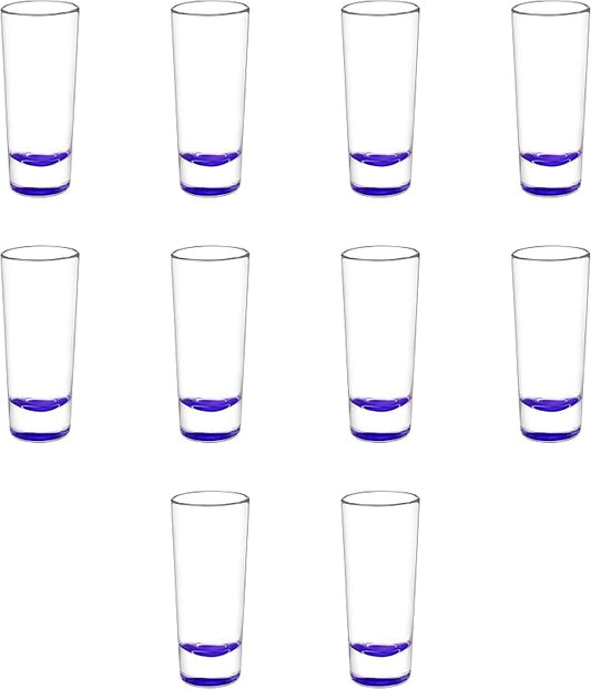 DISCOUNT PROMOS Cordial Shooter Shot Glasses 2 oz. Set of 10, Bulk Pack - Great for Birthdays, Parties, Indoor & Outdoor Events - Purple