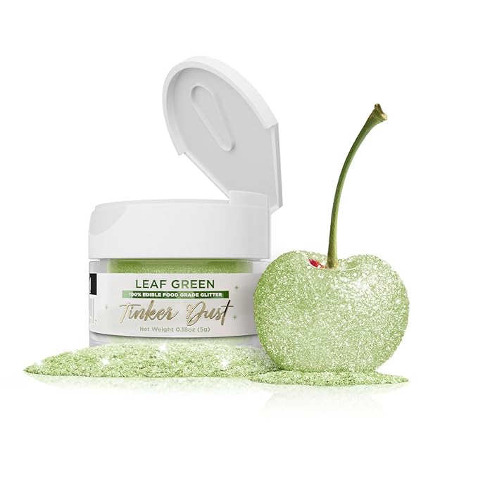 Bakell - Leaf Green Tinker Dust (5g, 1x Jar) Edible Glitter for Food, Desserts, and Beverages!