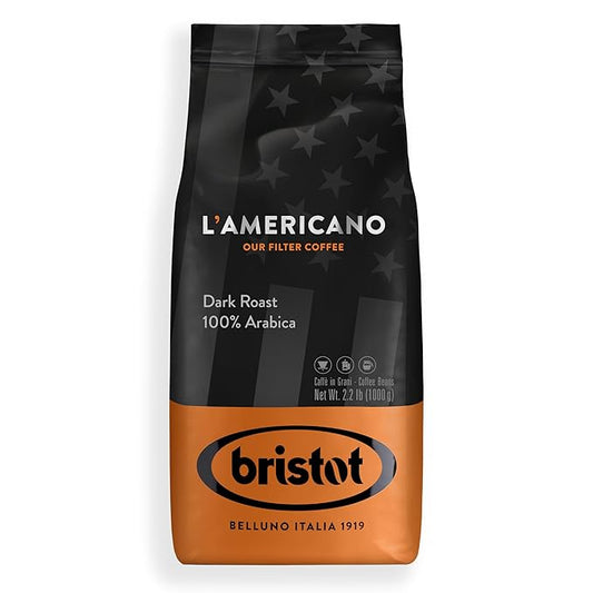 Bristot L?˜americano Filter Coffee | Italian Coffee Beans | 100% Arabica | Dark Roast | 2.2lbs/1kg