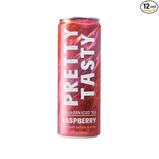 Pretty Tasty Radiance Collagen Tea - Beauty and Wellness - 10g Collagen Peptides Mix - 12 Pack (Raspberry Radiance)