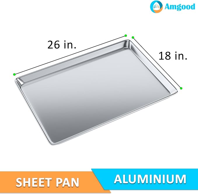 18 in. x 26 in. 19 Gauge Full Size Aluminum Bun. / Sheet Pan. Pack of 6