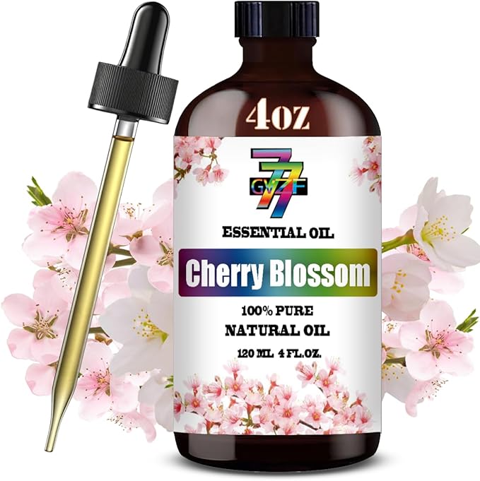 Cherry Blossom Essential Oil (4 oz/120 ml) ??Cherry Blossom Oils for Aromatherapy, diffusers, humidifiers, Home fragrances, DIY Skincare, soap Making, DIY Candle, Relaxation, Yoga, and Meditation