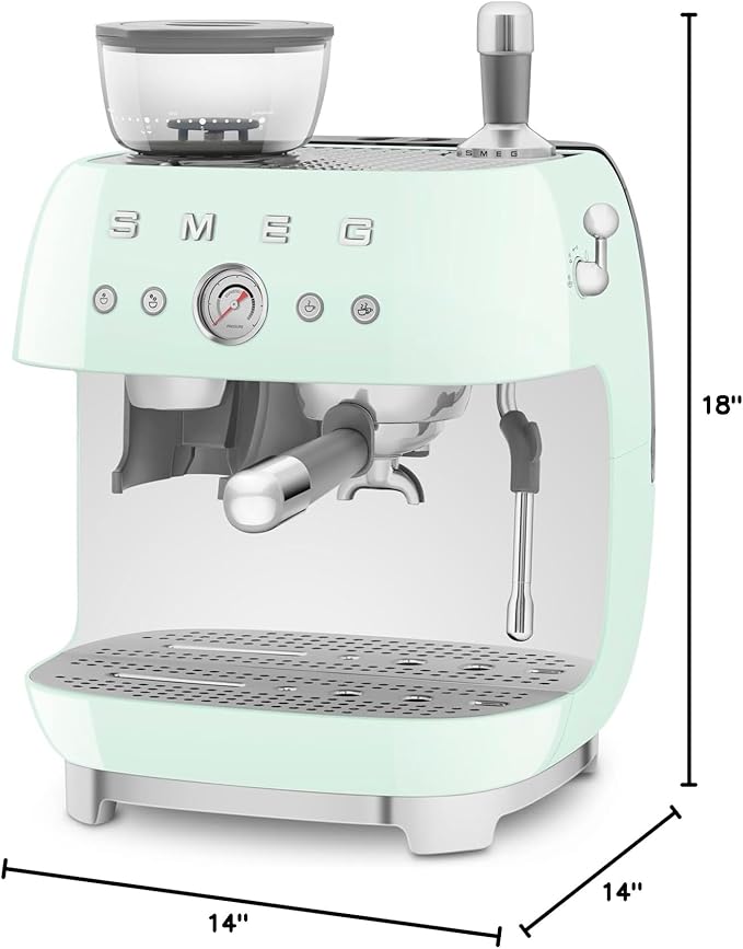 Smeg Semi-Automatic Espresso Machine (Pastel Green)