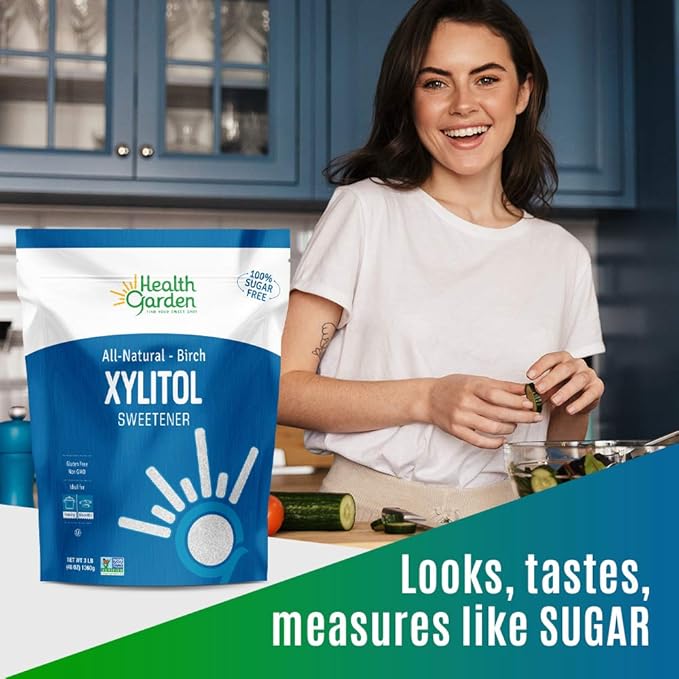 Health Garden Birch Xylitol Sweetener - 5 LB - 2 Pack - Pure Birch Xylitol - Non GMO, Kosher, and Made in the U.S.A. - Ideal Powdered Sugar Substitute - Non-GMO Sugar Alternative