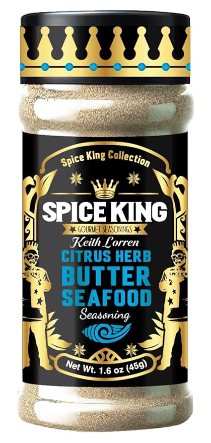 Spice King Citrus Herb Butter Seafood Seasoning - 1.8 Oz Shaker Bottle - Gourmet Seafood Boil Seasoning with Zesty Citrus & Buttery Herb Blend for Shrimp, Crab, Lobster & Fish