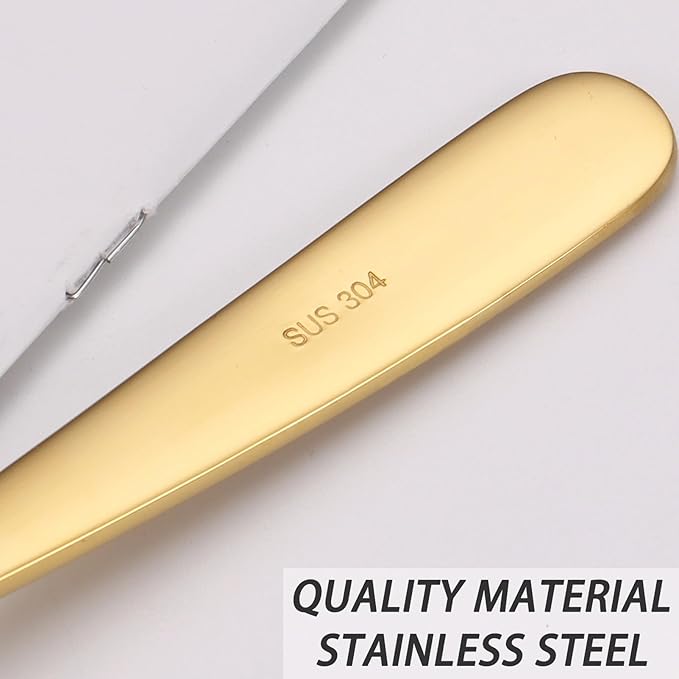 Large Serving Spoon, Stainless Steel Catering Serving Utensils for Party Buffet Dinner Banquet Cooking Kitchen Basics,Dishwasher Safe(Gold)