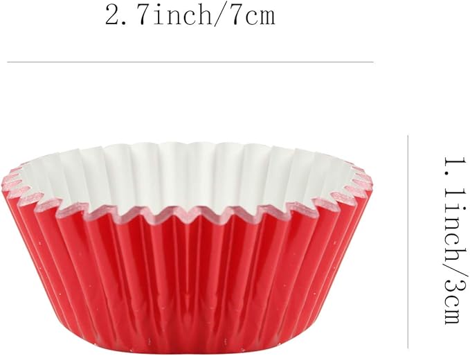 Red-Foil Cupcake Liners Standard Baking Cupscake For Wedding Baby shower Birthday Party(Pack of 100) ??"<div>
