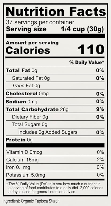 Anthony's Organic Tapioca Flour Starch, 2.5 lb, Gluten Free, Non GMO