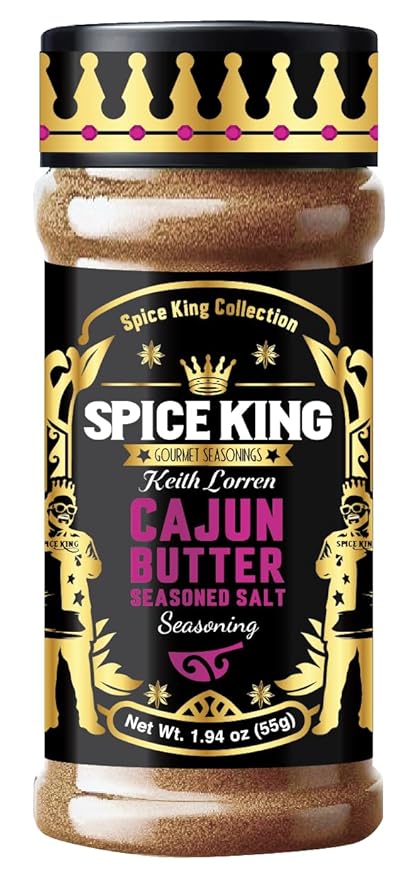 Spice King Cajun Butter Seasoned Salt Seasoning - 1.8 Oz Shaker Bottle - Gourmet Cajun Seasoning to Use as a Meat Dry Rub for Beef, Spicy Chicken and More