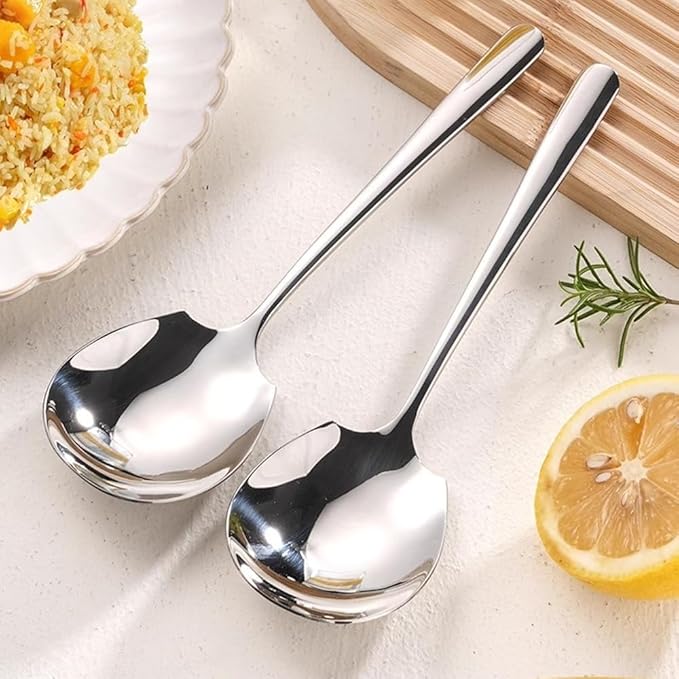 Small Serving spoons,SUS 304 Stainless steel Buffet & Banquet Style Serving Utensils,Dishwasher Safe 8.5??Set of 2