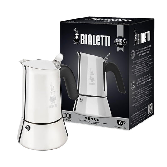 Bialetti - New Venus Induction, Stovetop Coffee Maker, Suitable for all Types of Hobs, Stainless