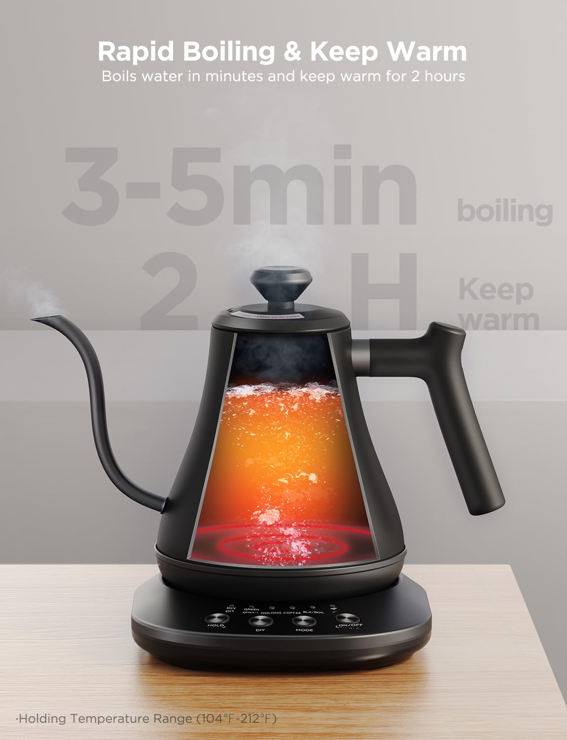 Govee Smart Electric Kettle, WiFi Variable Temperature Gooseneck Tea Kettle