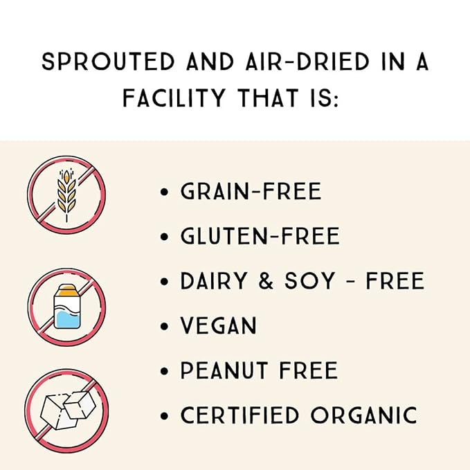 Lark Ellen Farm Sprouted Organic Certifed Cashews Unsalted - 10 oz Bag, Non GMO, Keto Snacks, Paleo, Gluten Free, Vegan, Organic, Plant Based, High Protein, Low Glycemic Index, Peanut Free Facility??,<div>