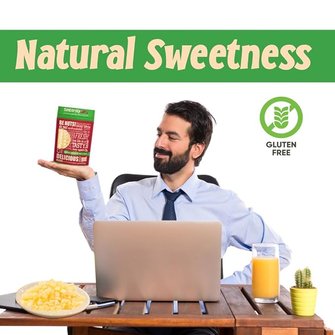Sincerely Nuts Diced Pineapple (1 LB)-The Perfect Healthy Snack - Vegan, Gluten-Free and Kosher Superfood - Dried Fruit for Yogurts, Trail Mix, and More-Tasty Cooking Staple for Your Favorite Dishes