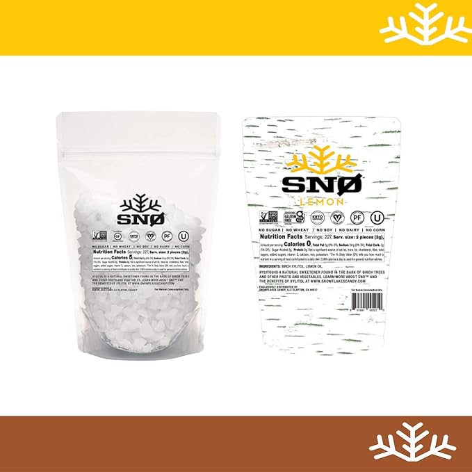 Cinnamon and Lemon KETO Xylitol Candy Chips - SN횠 1LB Bag - Sugar-Free Candy With Only 2 Ingredients | Low Carbs, Diabetic-Friendly, Non-GMO, Vegan, GF & Kosher | Purest candy in the world!