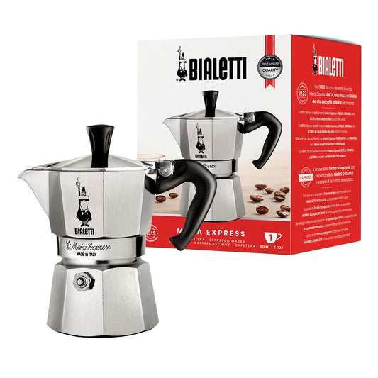 Bialetti - Moka Express: Iconic Stovetop Espresso Maker, Makes Real Italian Coffee, Moka Pot 1 Cup