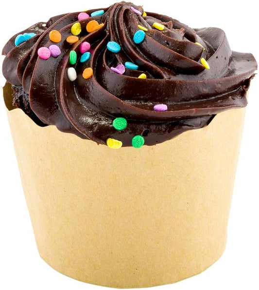 Restaurantware Panificio Premium 3 oz Kraft Paper Mini Baking Cup: Paper Baking Cups Perfect for Muffins Cupcakes or Mini Snacks - Scalloped - Disposable and Recyclable - 200ct Box