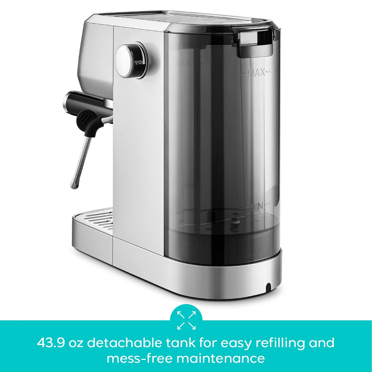CASABREWS 3700 Essential Stainless Steel Espresso Machine with Steam Wand