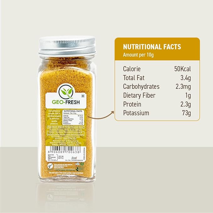 Geo-Fresh Organic Yellow Mustard Powder 1.76 oz - Dry Mustard Powder for Cooking - Ground Yellow Mustard Seed - Stone Ground Mustard - USDA Certified Organic, Non-GMO, Gluten-Free