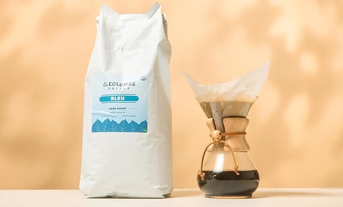 La Colombe Bleu Organic Dark Roast Drip Grind Ground Coffee - Notes of Cocoa, Macadamia & Sweet Cream, 5 Pound (Pack of 1)