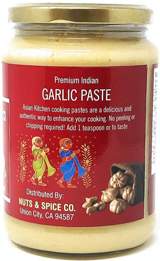 Asian Kitchen Garlic Cooking Paste 26.5oz (750g) Glass Jar ~ Vegan | Gluten Free | NON-GMO | No Colors | Indian Origin