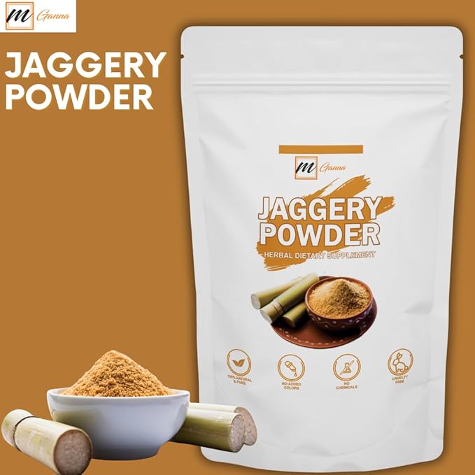 mGanna 100% Jaggery Powder as alternative for Natural Sweetner Food Recepies 454 g / 1 lbs