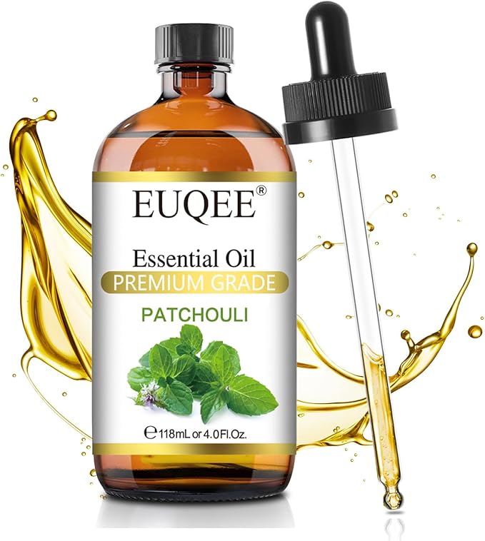 Patchouli Essential Oil 118ml Patchouli Oil with Glass Dropper for Diffuser, DIY Soap, Candle Making - 4Fl Oz