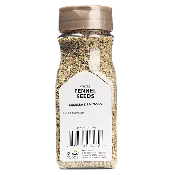 iSpice | Fennel Seed | Bulk Size | Gourmet Spice | Kosher (4.7 OZ, Whole Fennel Seed)