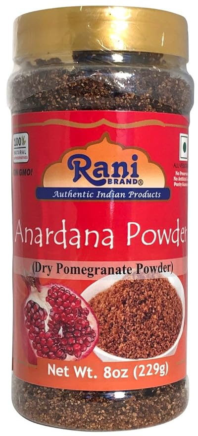 Rani Anardana (Pomegranate) Ground, Indian Spice 8oz (229g) PET Jar ~ All Natural | No Color | Gluten Friendly | Vegan | NON-GMO | No Salt or fillers | Indian Origin