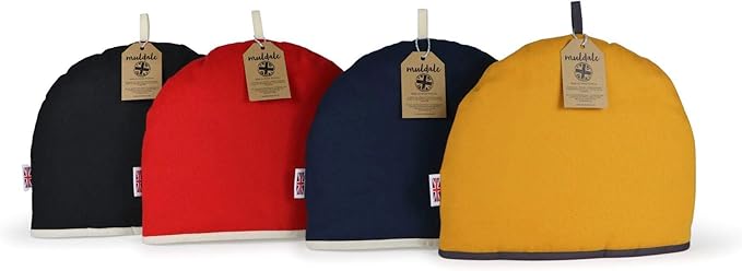 Muldale Large Tea Cozy for Teapot Insulated - Jubilee Red - 100% Cotton Extra Thick Wadding - Designed in England - Tea Cozies Covers Fit 1 to 6 Cup