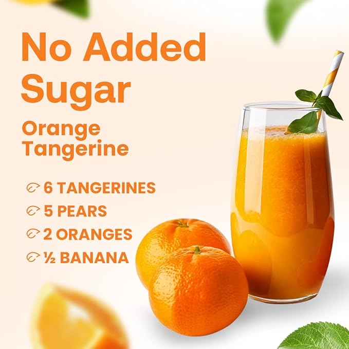 Dr. Smoothie 100% Crushed Orange Tangerine ??No Added Sugar, Made with Real Fruits/Fruit Juice ??Vegan, No Artificial Colors or Flavors ??Sunny Blend of Sweet Oranges & Tangerines ??46 oz Bottle