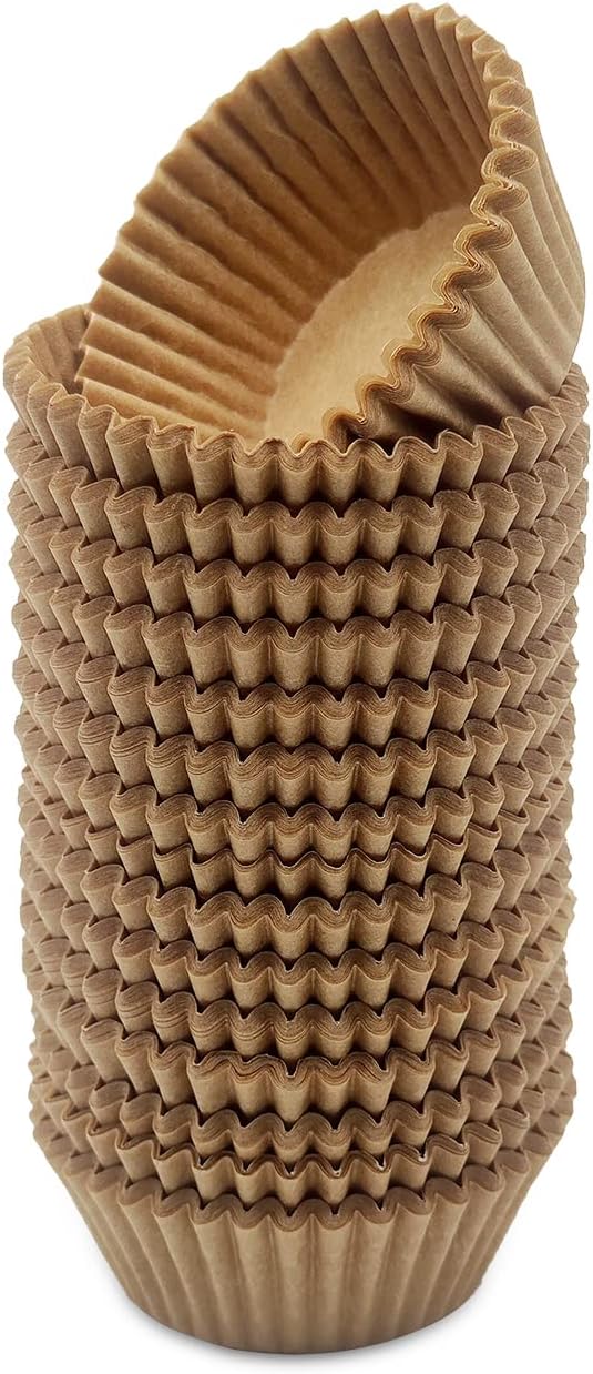 Greaseproof Mini Cupcake Liners, Premium Paper Baking Cups for Party Celebration,(Natural, 300-count)