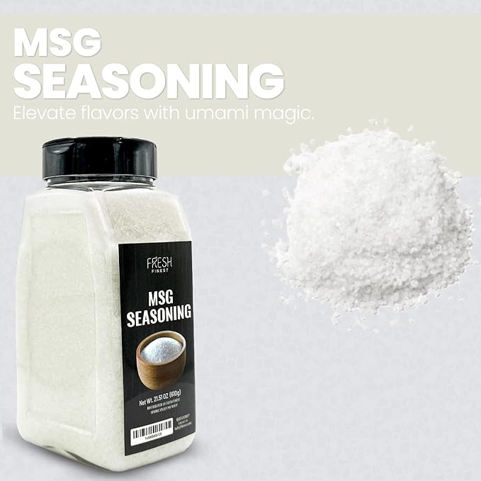 Fresh Finest MSG Seasoning ??21.51oz MSG Powder ??Monosodium Glutamate Powder ??Pure Flavor Enhancer Powder ??Ideal for Cooking, Food, Desserts ??Rich Umami Taste ??No Additives or Fillers