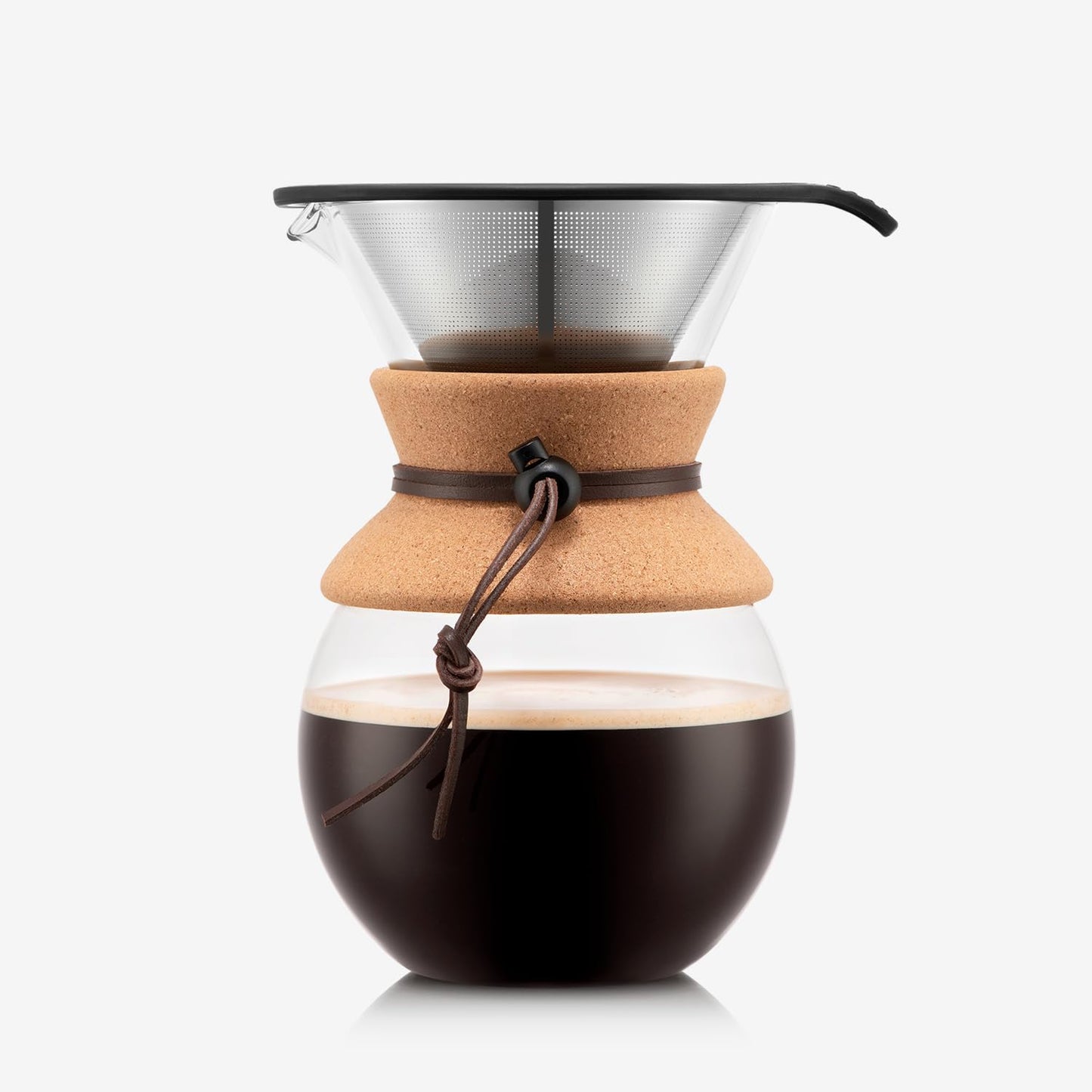 Bodum 34oz Pour Over Coffee Maker, High-Heat Borosilicate Glass with Reusable Stainless Steel
