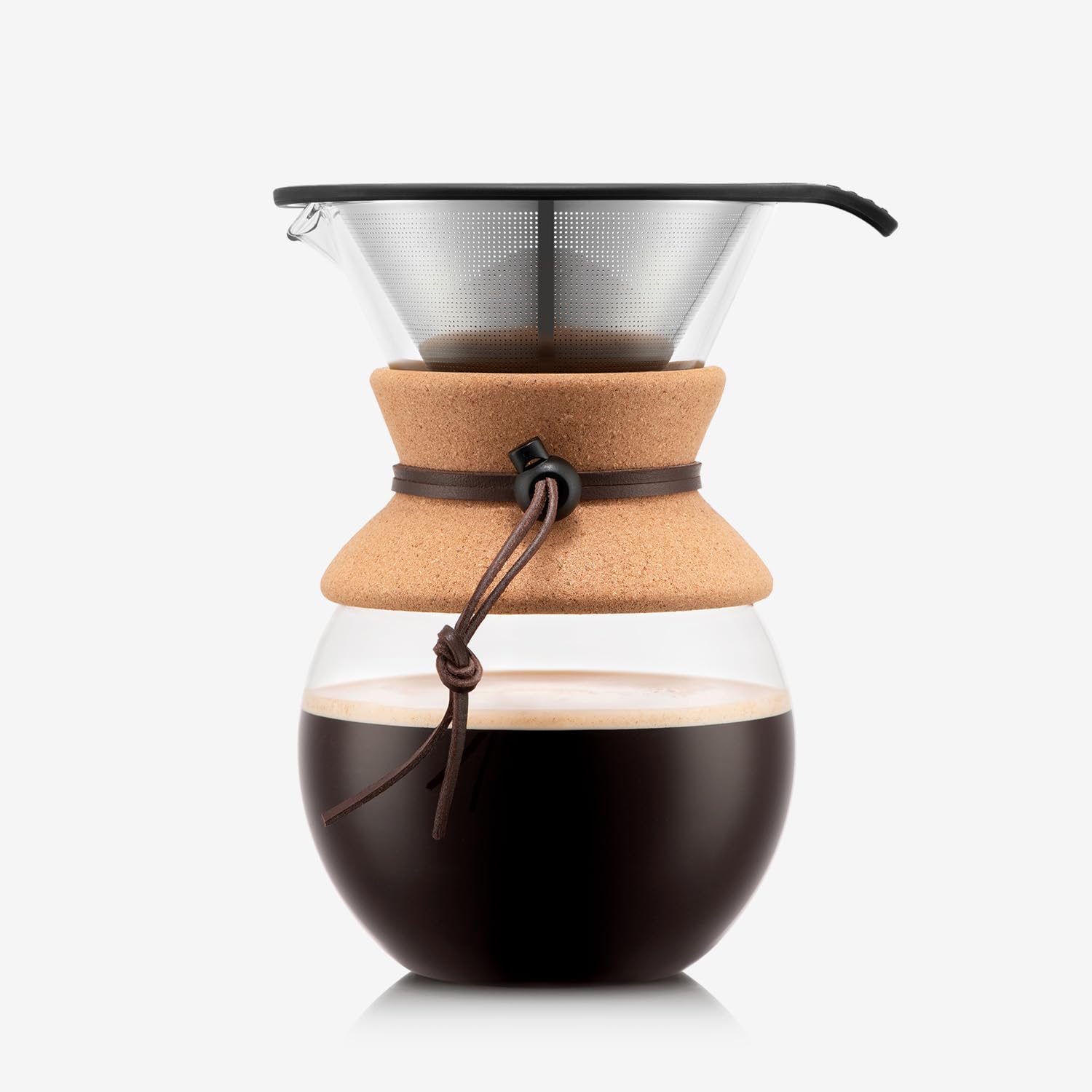 Bodum 34oz Pour Over Coffee Maker, High-Heat Borosilicate Glass with Reusable Stainless Steel