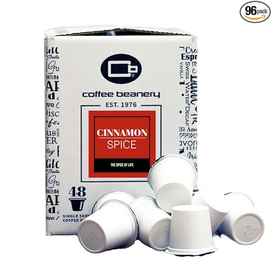 Cinnamon Spice Coffee Pods by Coffee Beanery | 96ct Bulk Flavored Coffee Pods Medium Roast Coffee
