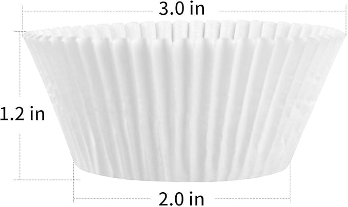 Caperci Standard White Cupcake Liners 500 Count, No Smell, Food Grade & Grease-Proof Baking Cups Paper