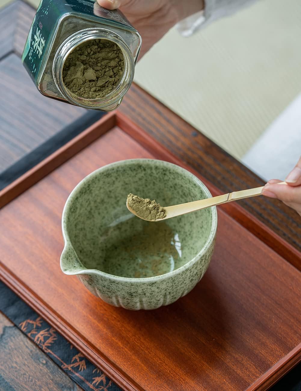 TANG PIN Matcha Set - Match Bowl and Whisk, 15 OZ Matcha Whisk Set