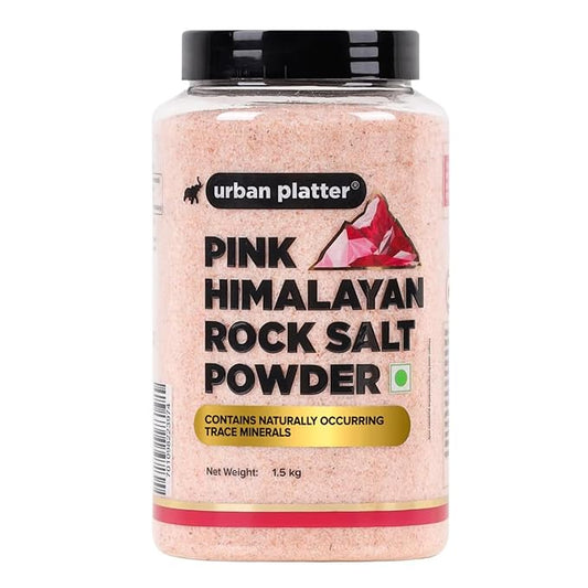Urban Platter Pink Himalayan Rock Salt Powder | Fine Grind Natural Salt with Trace Minerals | Ideal for Cooking, Seasoning, Bath Soaks, DIY Scrubs & Salt Rinses | 52.91 Oz (1.5 kg)