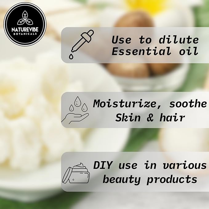 Naturevibe Botanicals Shea Nut Oil 32oz and Fractionated Coconut Oil 32oz | Oil Combo
