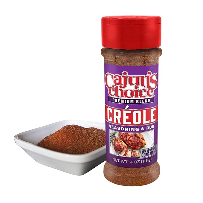 Cajun's Choice Creole Seasoning - 3.8 oz - 12 Pack, Low Sodium, All Natural, Gluten-Free - Authentic Louisiana Spice for Meats, Seafood & Soups