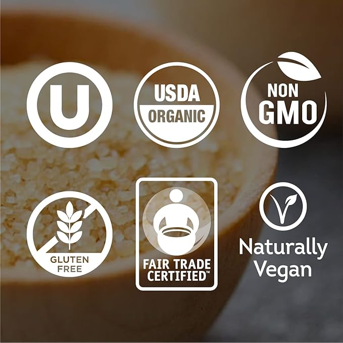 Wholesome Sweeteners 24-Ounce Organic Raw Cane Turbinado Sugar, Fair Trade, Non GMO, Gluten Free & Vegan, 12 Pack